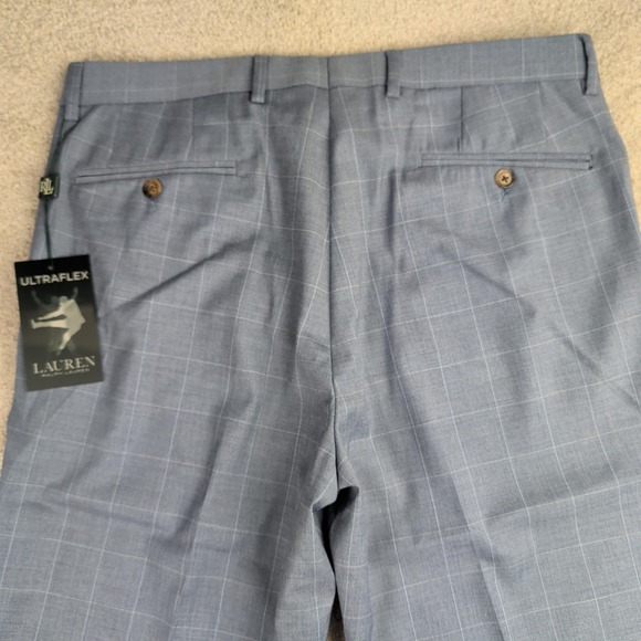 Lauren Ralph Lauren Suit Pants Mens 34x32 Gray Check Ultraflex Stretch Formal - Picture 11 of 12